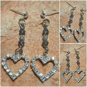 Silver heart earrings
